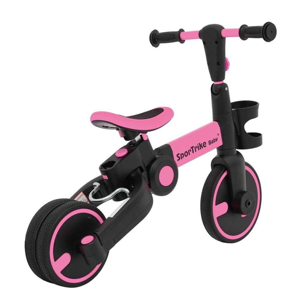 Dviratis Happy Bike 3in1 Sportrike, Pink-Judėjimui, Balansiniai dviratukai, Triratukai vaikams-e-vaikas