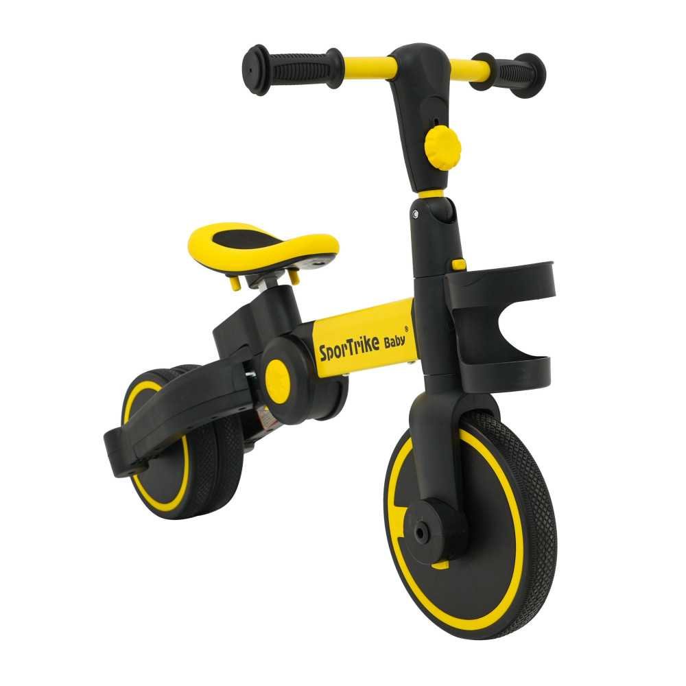 Dviratis Happy Bike 3in1 Sportrike, Yellow-Judėjimui, Balansiniai dviratukai, Triratukai vaikams-e-vaikas