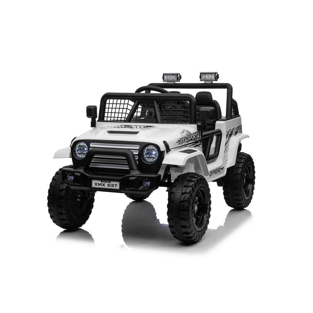 Elektromobilis OFF ROAD SPORT 4x4, White-Elektromobiliai vaikams, Visureigiai-e-vaikas