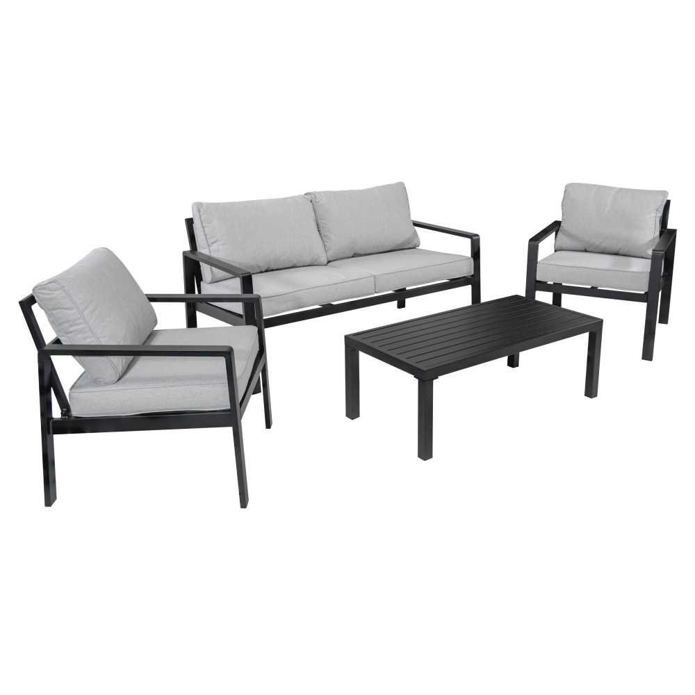 Aliuminio sodo baldai Sofa + du foteliai + stalas