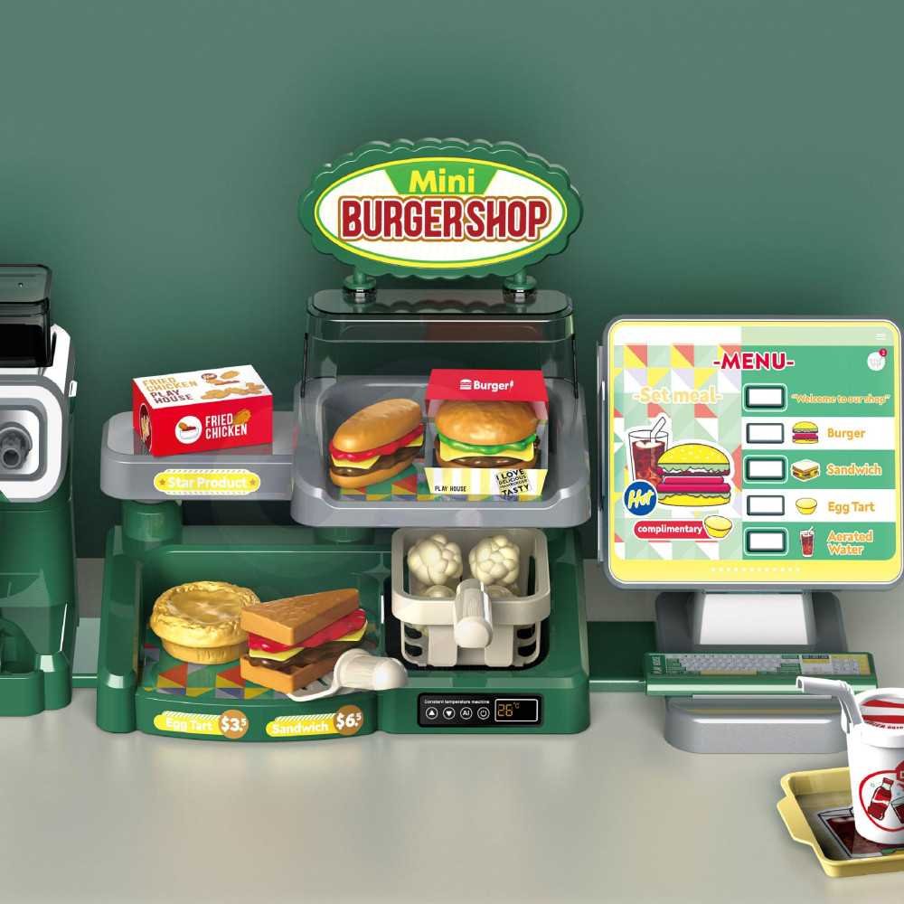 WOOPIE Sklep Restauracja Fast Food Mini Burger Shop 35 el.					