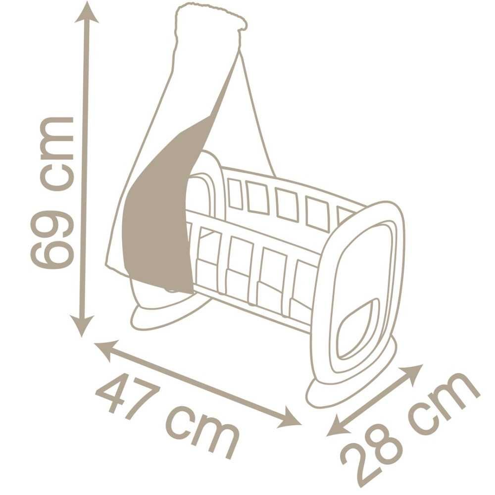 SMOBY Baby Nurse Kołyska z Baldachimem dla Lalki Łóżeczko					