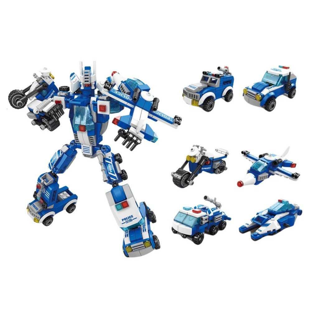 Police Cars Motor Boot Airplane Police Construction Blocks MIX