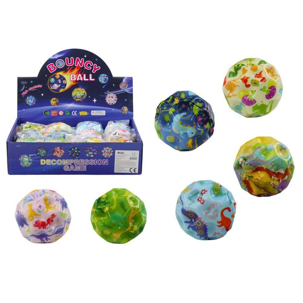 Glowing Ball for Bouncing and Kneading with Stubs Dinosaurs 7cm