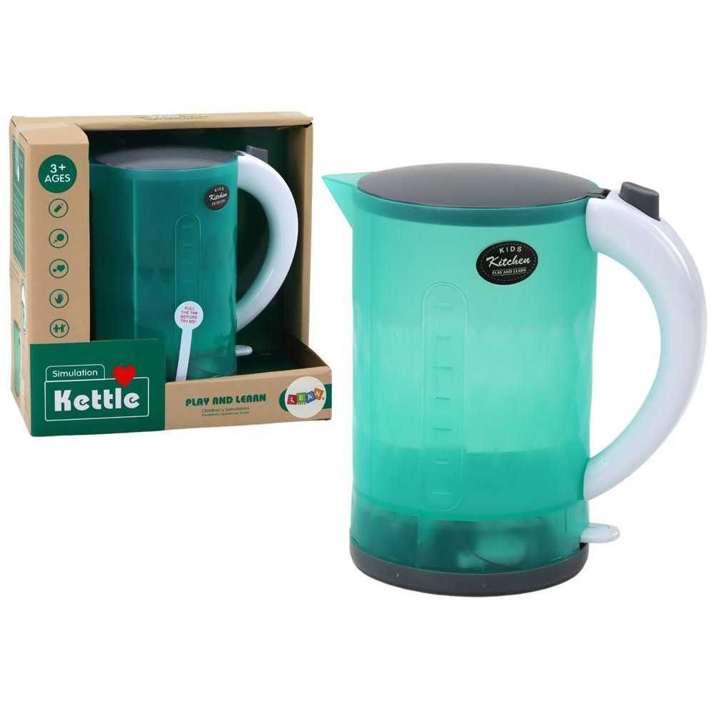 Battery Operated Electronic Kettle Lights Sound Household Appliances Green