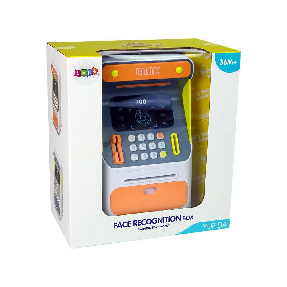 Cash Box Machine Face Recognition PIN Saving Orange