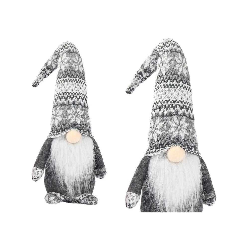 Dwarf Christmas Gnome Patterns Gray 40cm