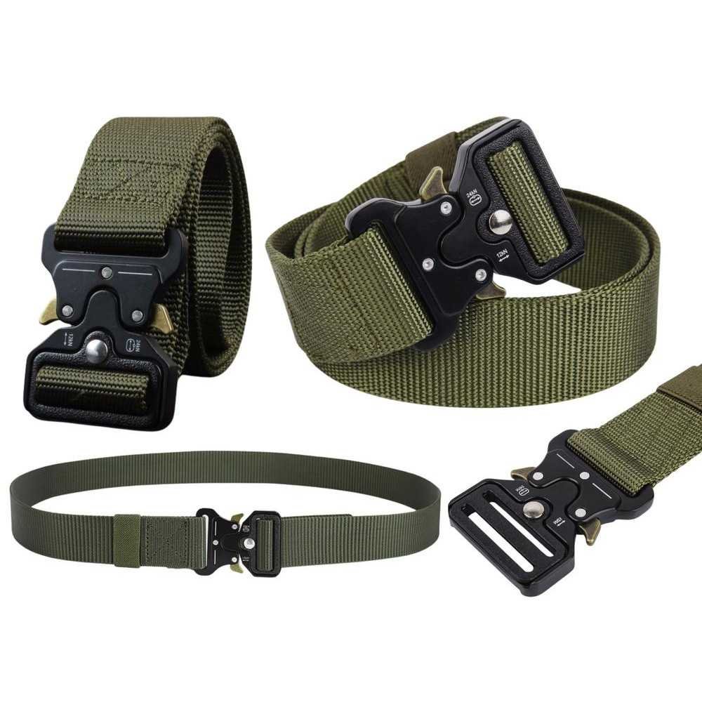 Tactical Military Belt Webbing Black 120 x 3.8cm