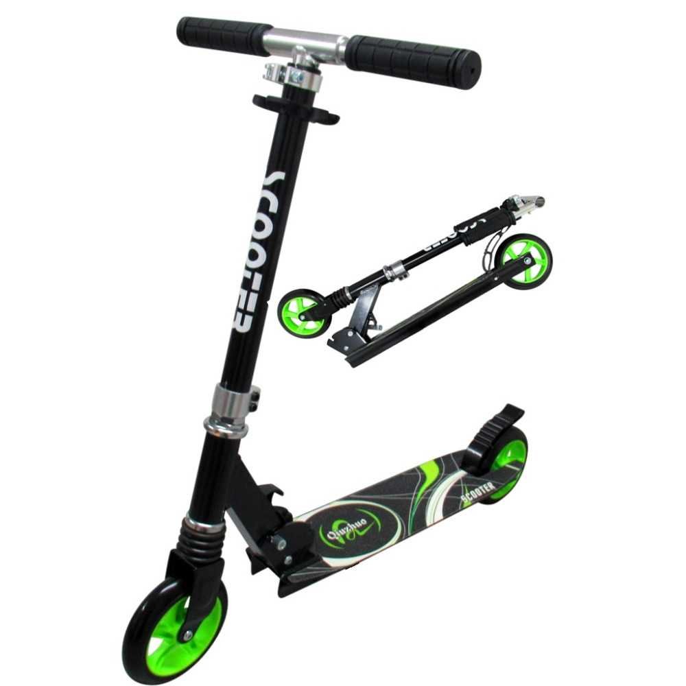 Paspirtukas R-Sport H7 iki 100 kg, Black/Green-Judėjimui, Paspirtukai vaikams-e-vaikas