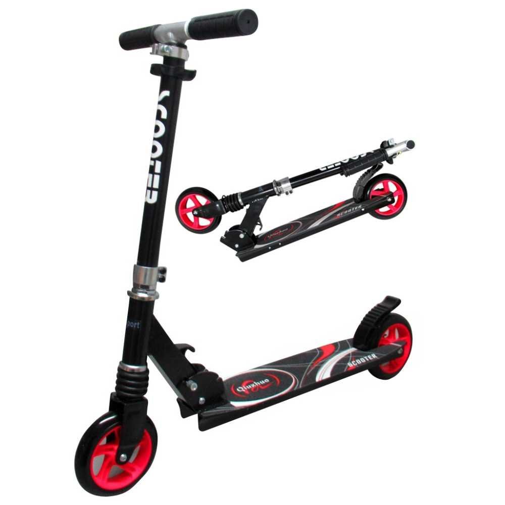 Paspirtukas R-Sport H7 iki 100 kg, Black/Red-Judėjimui, Paspirtukai vaikams-e-vaikas