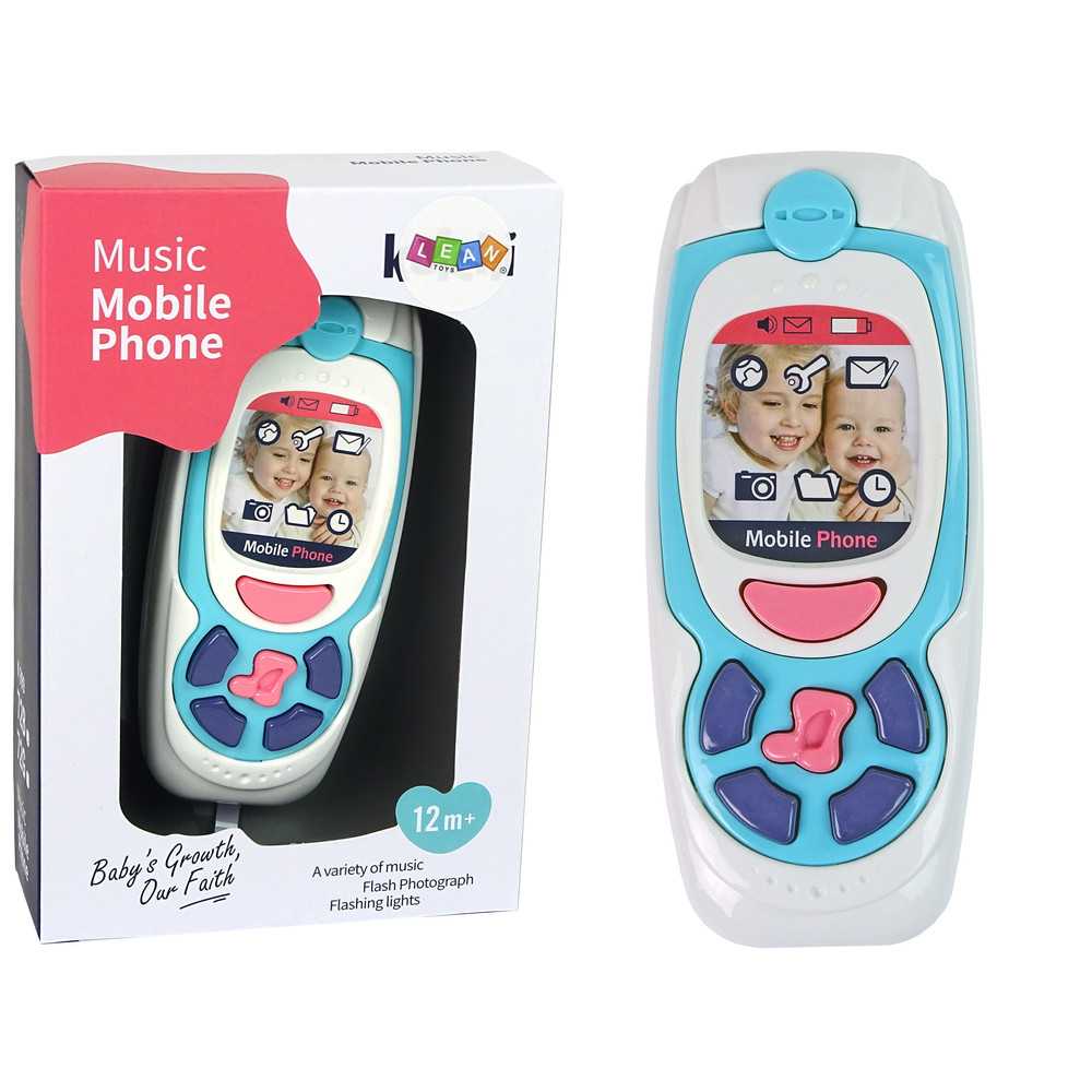 Vaikų mokomasis mobilusis telefonas Melody Blue-LEANTOYS-e-vaikas