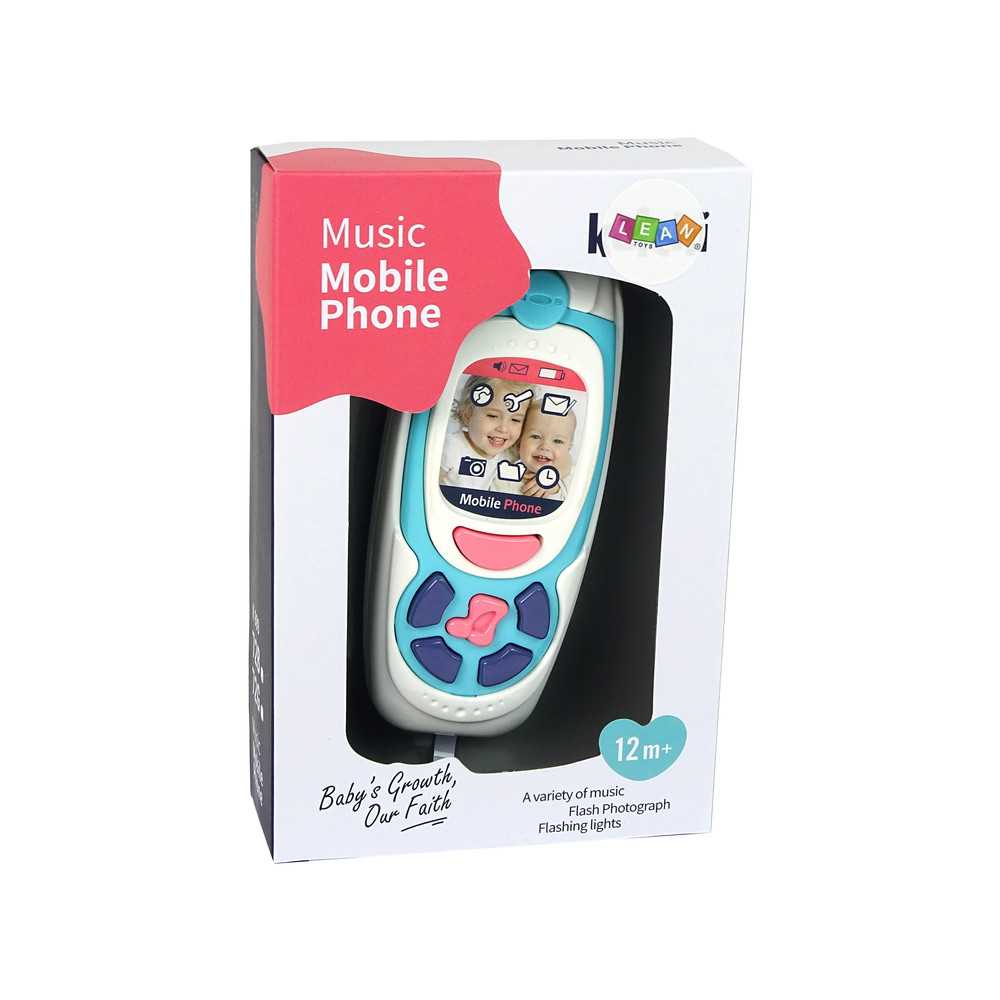 Vaikų mokomasis mobilusis telefonas Melody Blue-LEANTOYS-e-vaikas