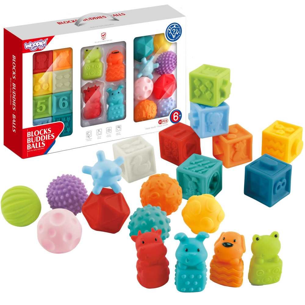 WOOPIE BABY Sensory Puzzles Squeeze Puzzle Sound Learning to Count 20 el.					