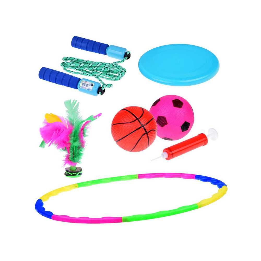 Sports set 5in1 Hula hoop disc Jump rope Balls Shuttlecock SP0769