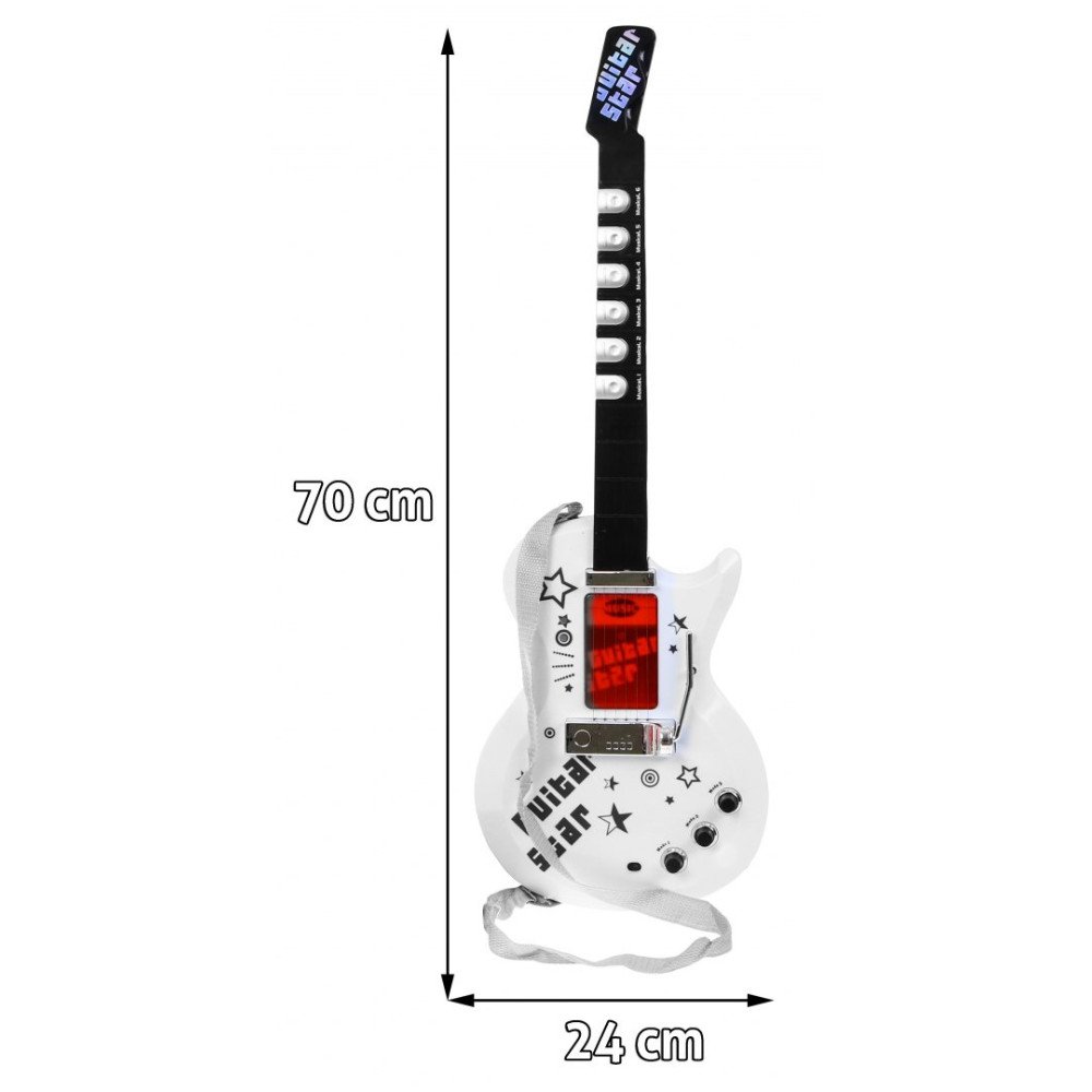 Gitara elektryczna + Mikrofon dla dzieci 6+ Instrument muzyczny Dźwięki + Światła