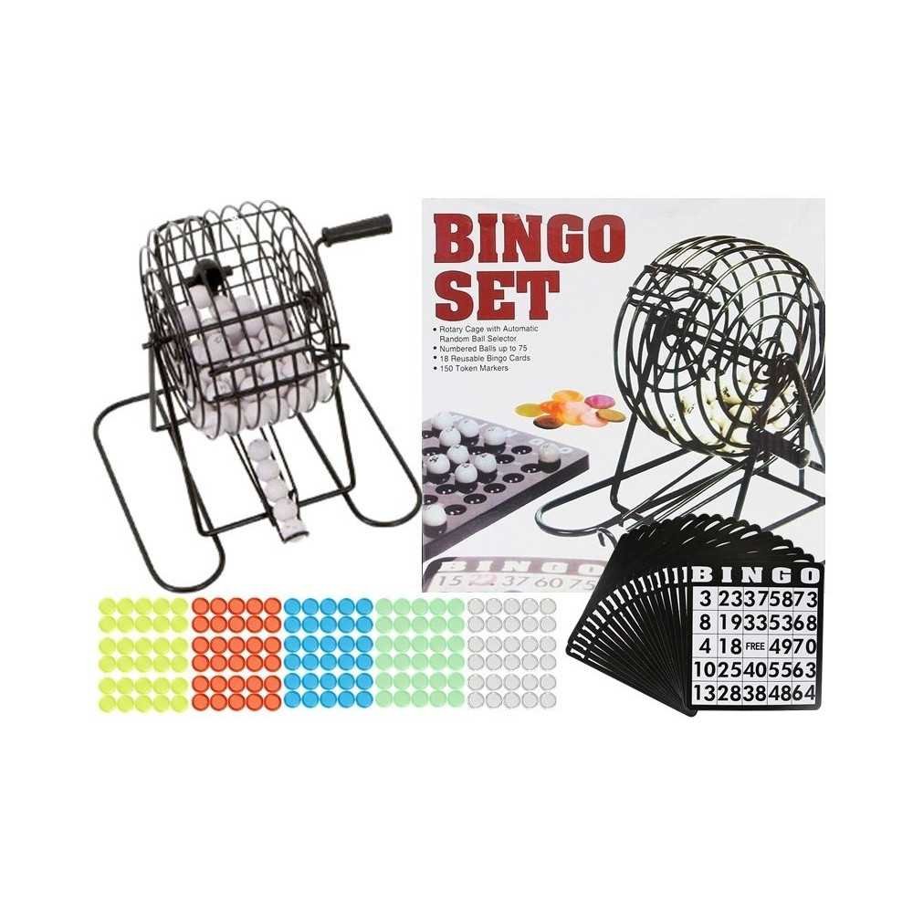 Metal Bingo Game Set Reusable Cards Lottery Machine