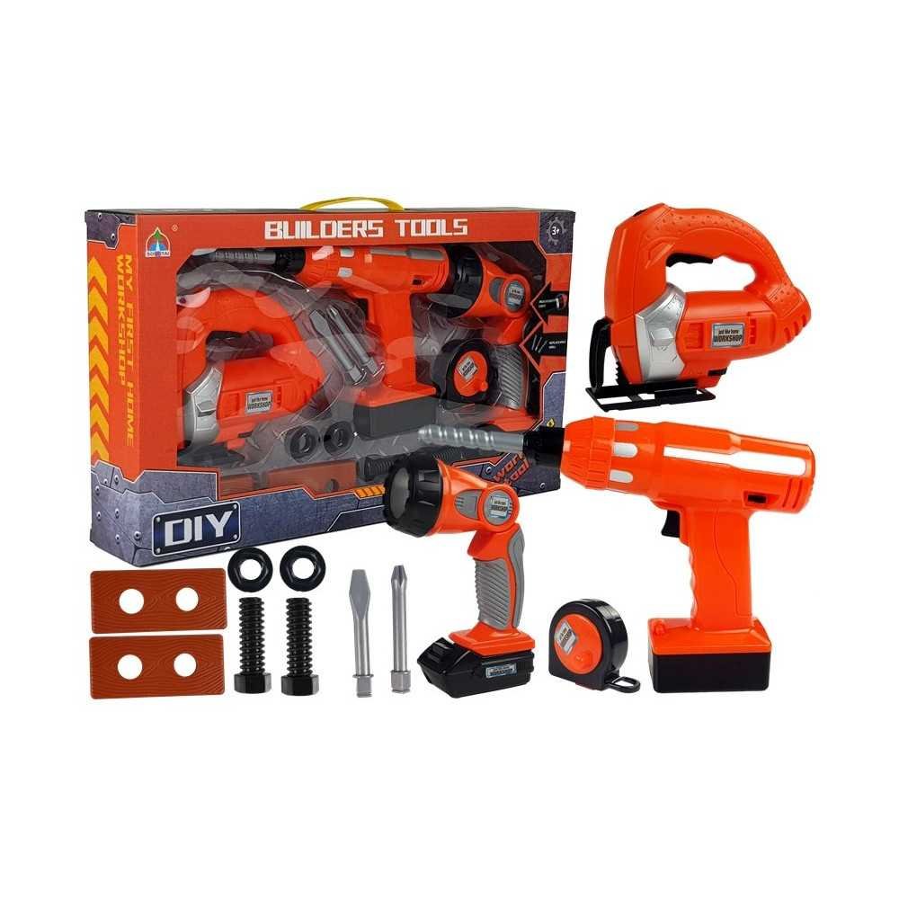 DIY Kit Drill, Jigsaw, Battery Flashlight 12 pcs.