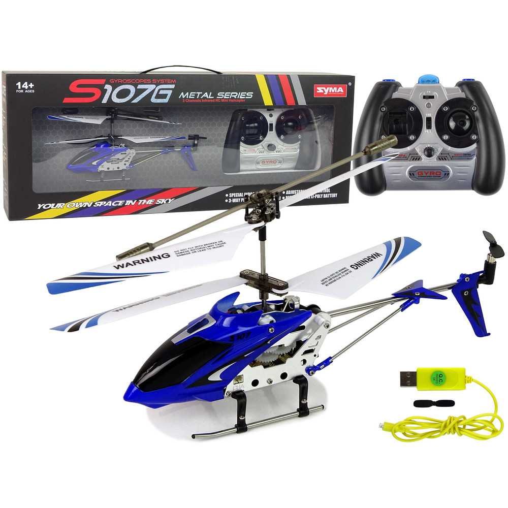 SYMA S107G helicopter  + Remote control + Rechargeable battery Blue