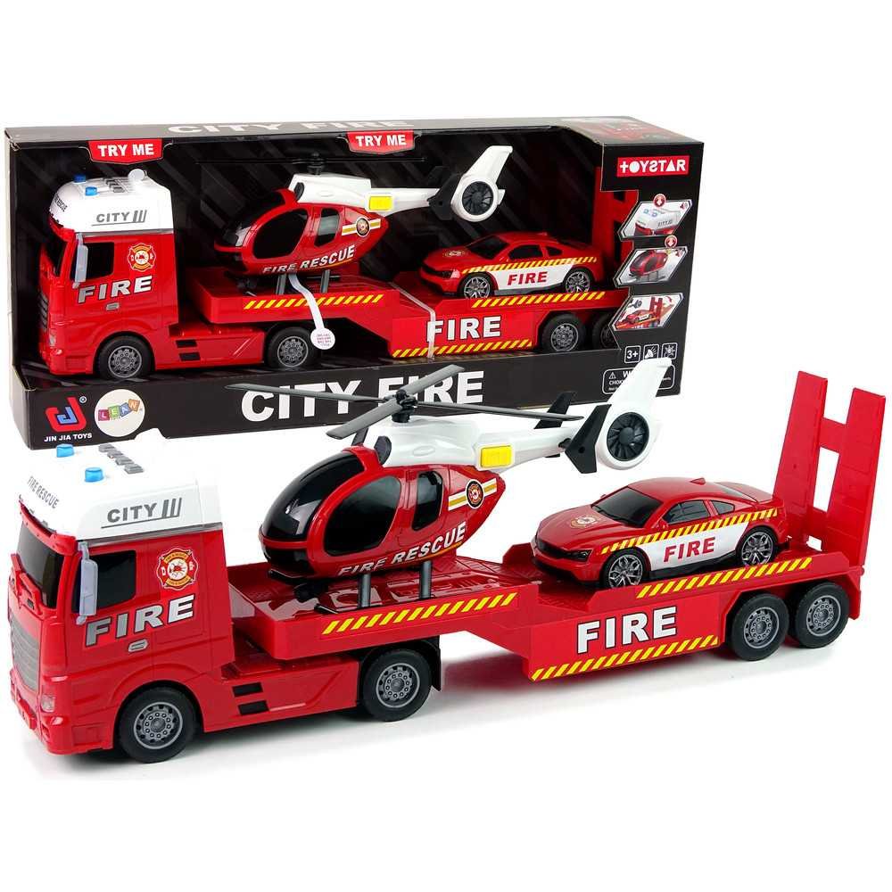 Fire Brigade Set Truck Helicopter Sound Lights