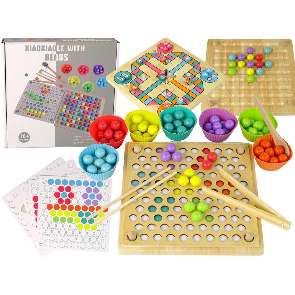 Wooden Ball Game Beads Educational Board Chinese