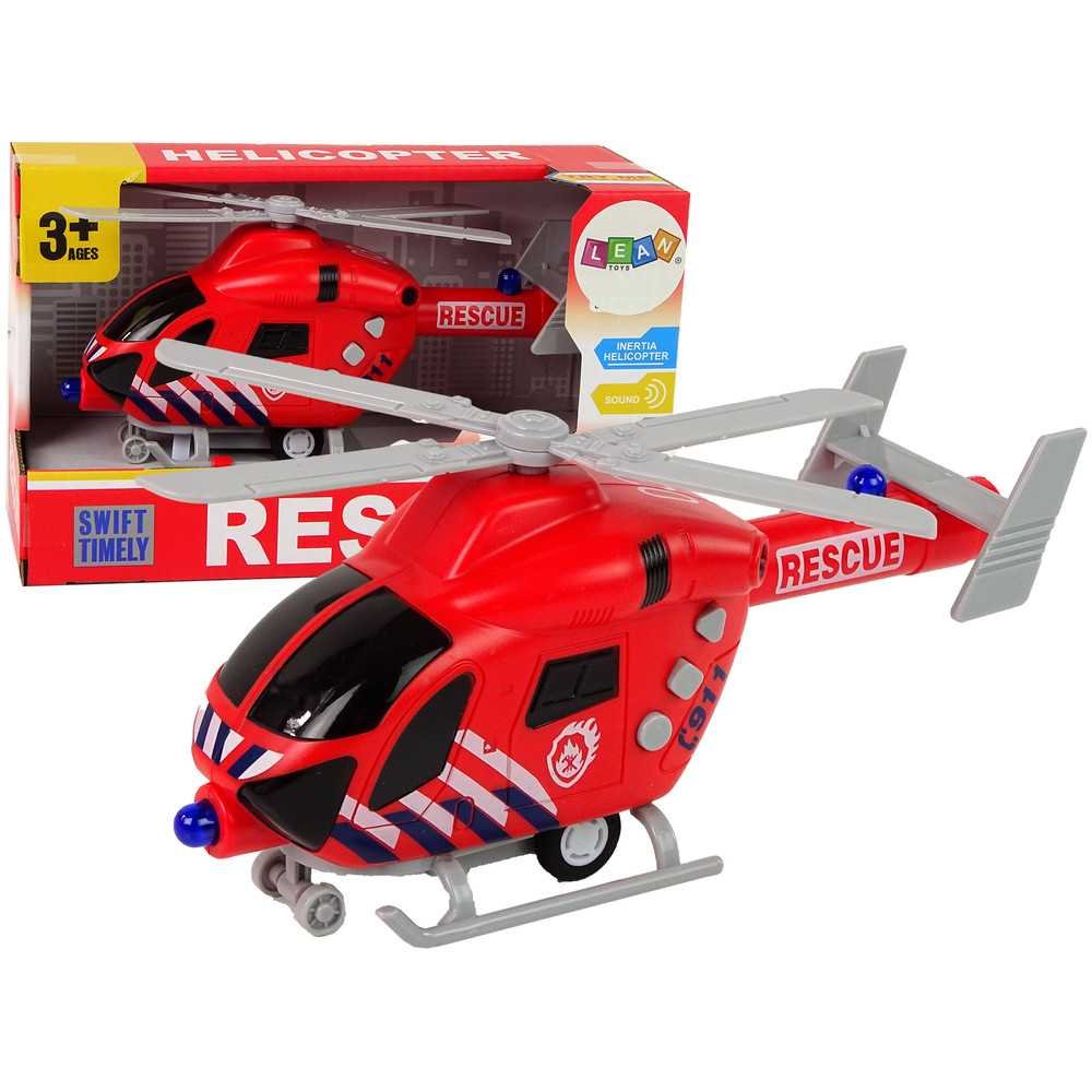 Fire Brigade Rescue Helicopter Red Sound Lights Propellers