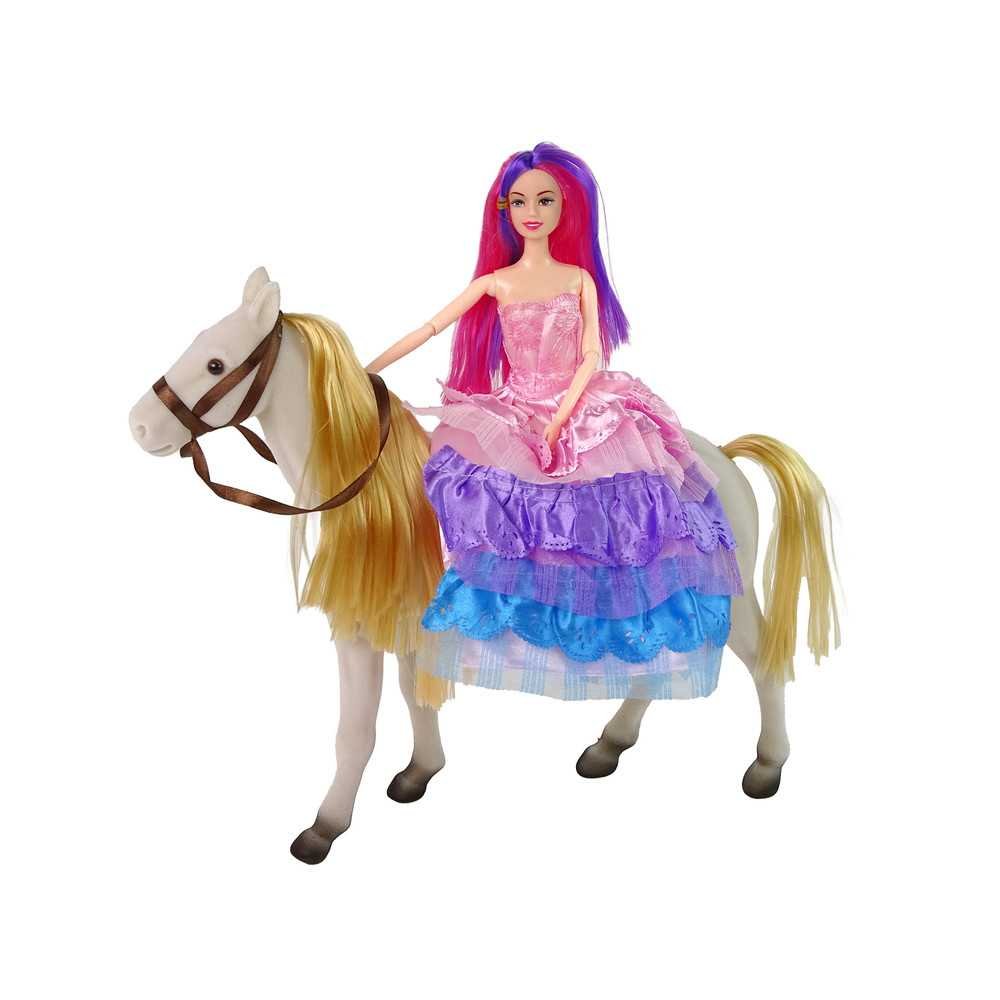 Princess Doll with White Pony Figures Accessories.