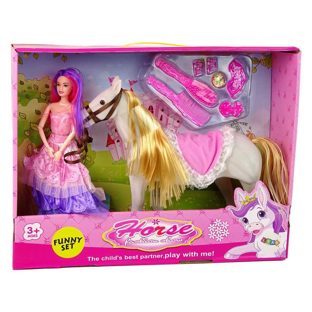 Princess Doll with White Pony Figures Accessories.