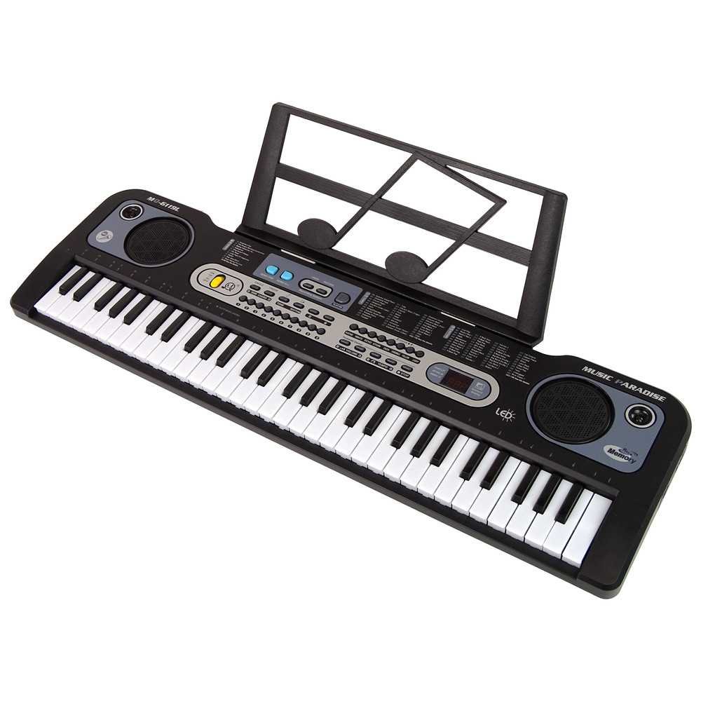 Keyboard with Microphone Musical Instrument Black