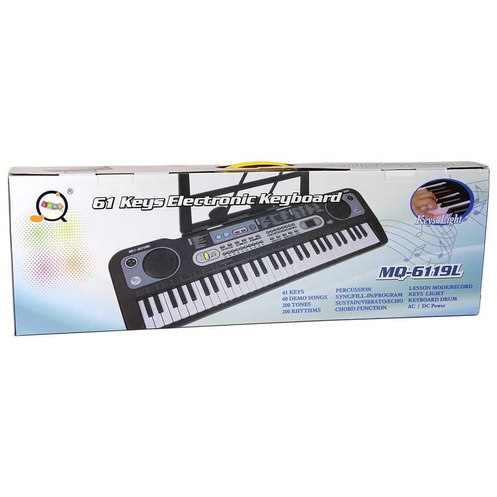 Keyboard with Microphone Musical Instrument Black