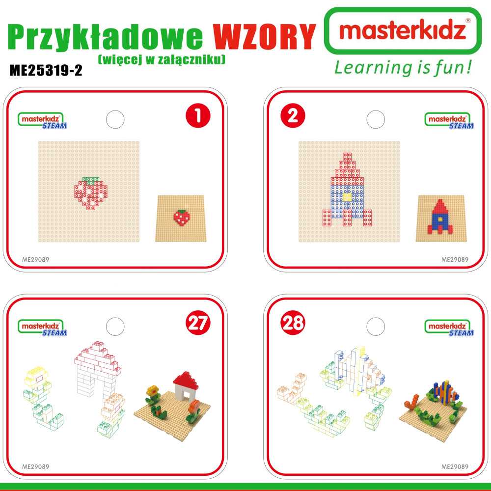 MASTERKIDZ Drewniany Stół Edukacyjny + AKCESORIA STEM WALL + 563 Klocków					