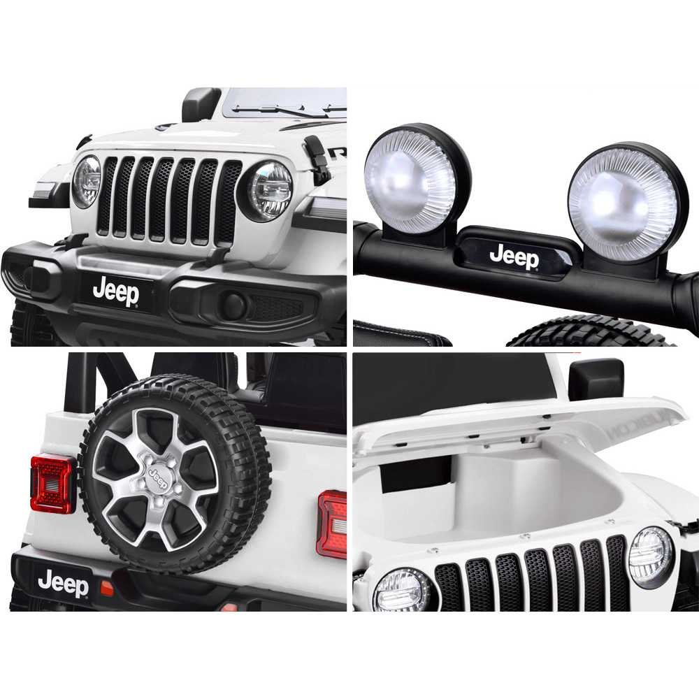 Elektromobilis Jeep Wrangler Rubicon 4x4 PA0223, White-Elektromobiliai vaikams, Visureigiai-e-vaikas