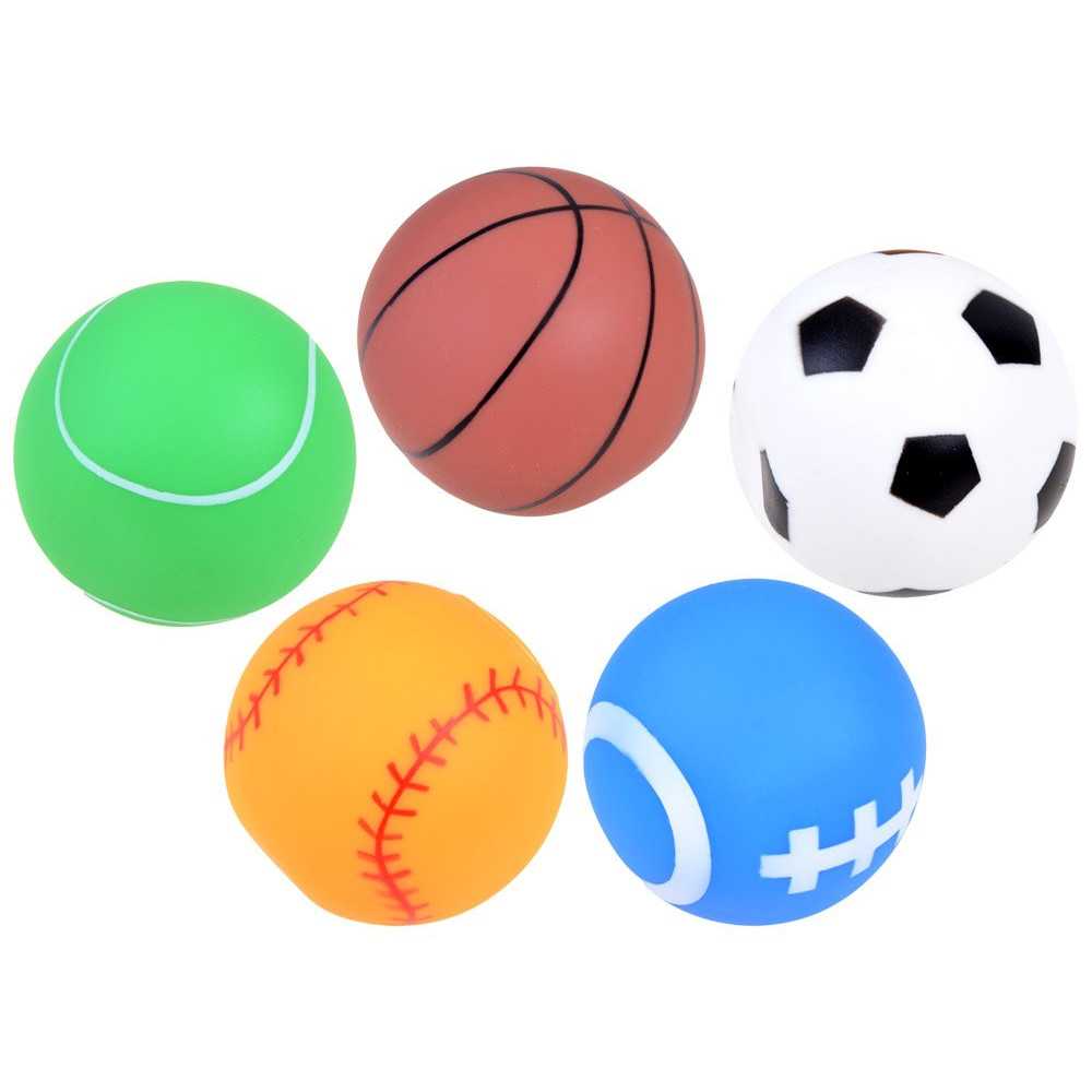 Rubber colored squeaking balls set 5 pcs ZA3511