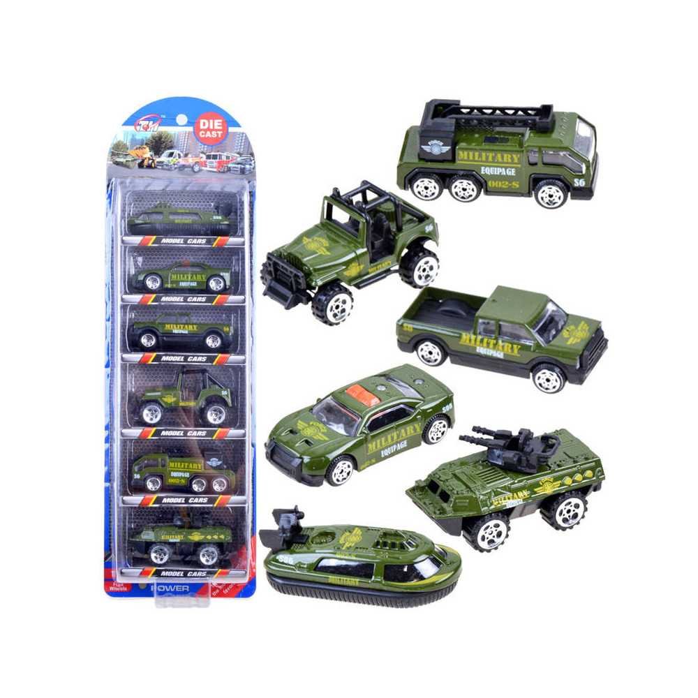 Metal cars, set WOJSKO 6 pcs, ZA3505