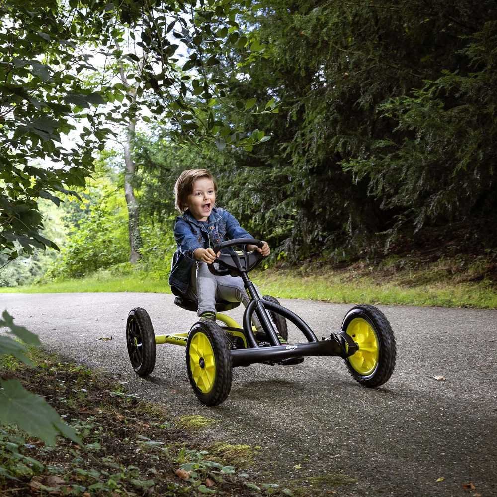 BERG Pedalinis kartingas "Buddy Cross" geltonos spalvos, skirtas nuo 3 iki 8 metų, iki 50 kg, NAUJAS MODELIS-Judėjimui, Minami k