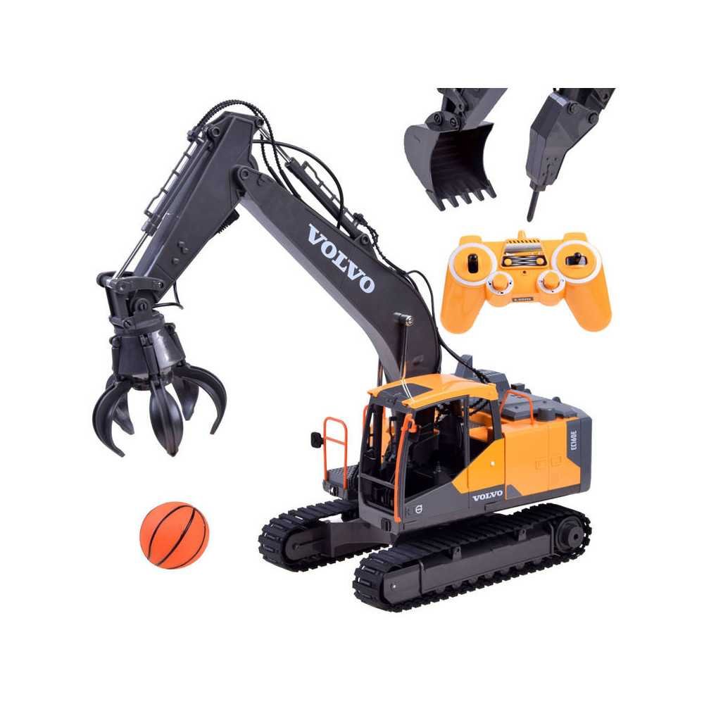 Large excavator with a remote control + EE RC0495 accessories