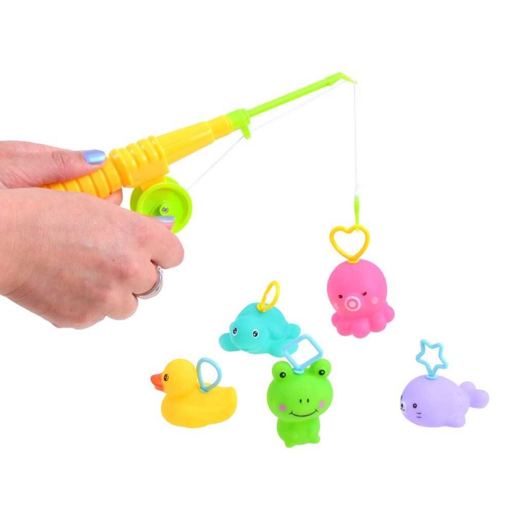 Rubber animals fishing rod, bath toy ZA3512