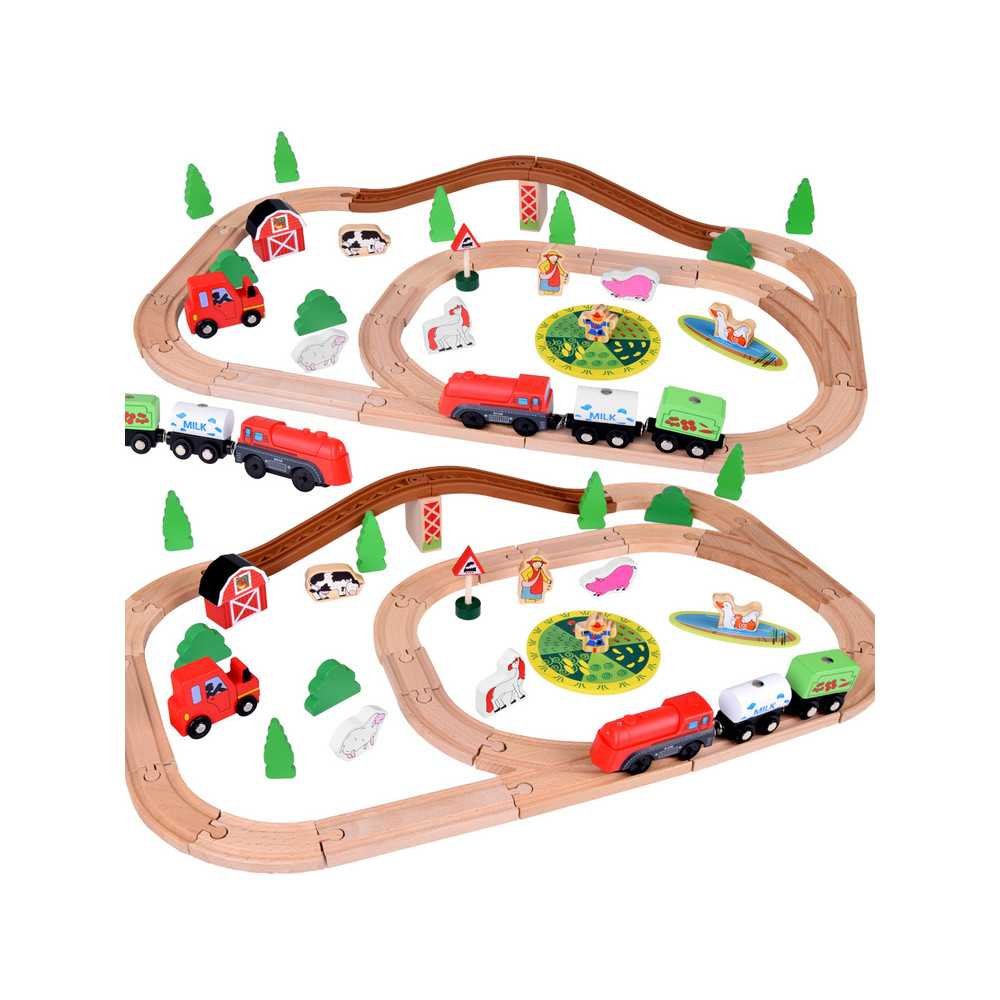 Wooden funicular train farm 50 pcs ZA3572