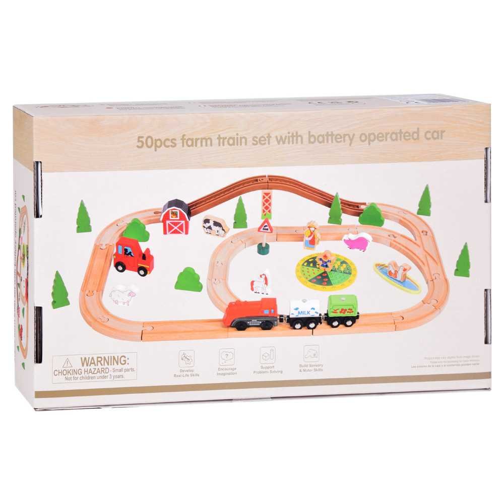 Wooden funicular train farm 50 pcs ZA3572