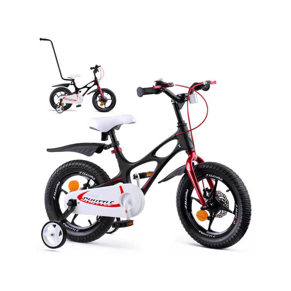 Dviratis su stūmimo rankena Royal Baby Bicycle 14" Space Shuttle + RB14-22, Black-Judėjimui, Dviratukai ir jų priedai, Dviratuka