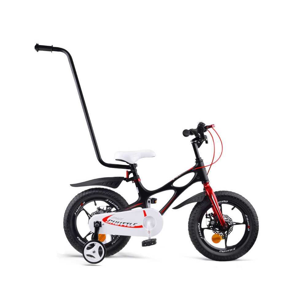 Dviratis su stūmimo rankena Royal Baby Bicycle 14" Space Shuttle + RB14-22, Black-Judėjimui, Dviratukai ir jų priedai, Dviratuka