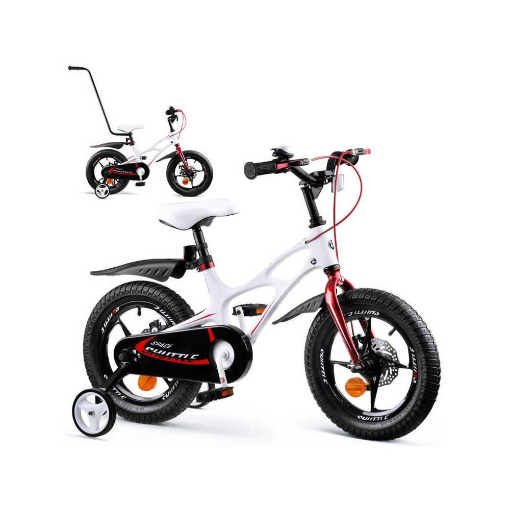 Dviratis su stūmimo rankena Royal Baby Bicycle 14" Space Shuttle + RB14-22, White-Judėjimui, Dviratukai ir jų priedai, Dviratuka