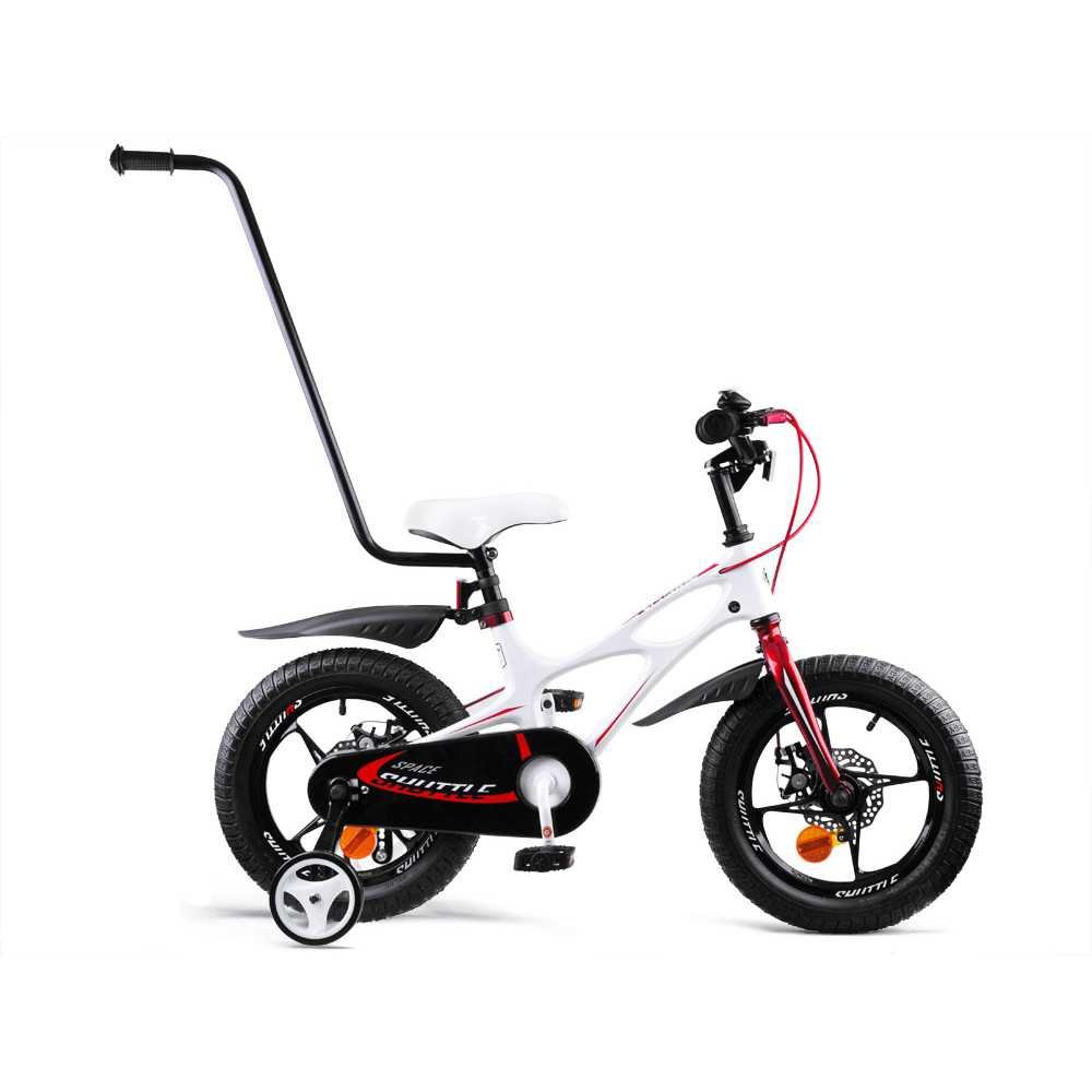 Dviratis su stūmimo rankena Royal Baby Bicycle 14" Space Shuttle + RB14-22, White-Judėjimui, Dviratukai ir jų priedai, Dviratuka