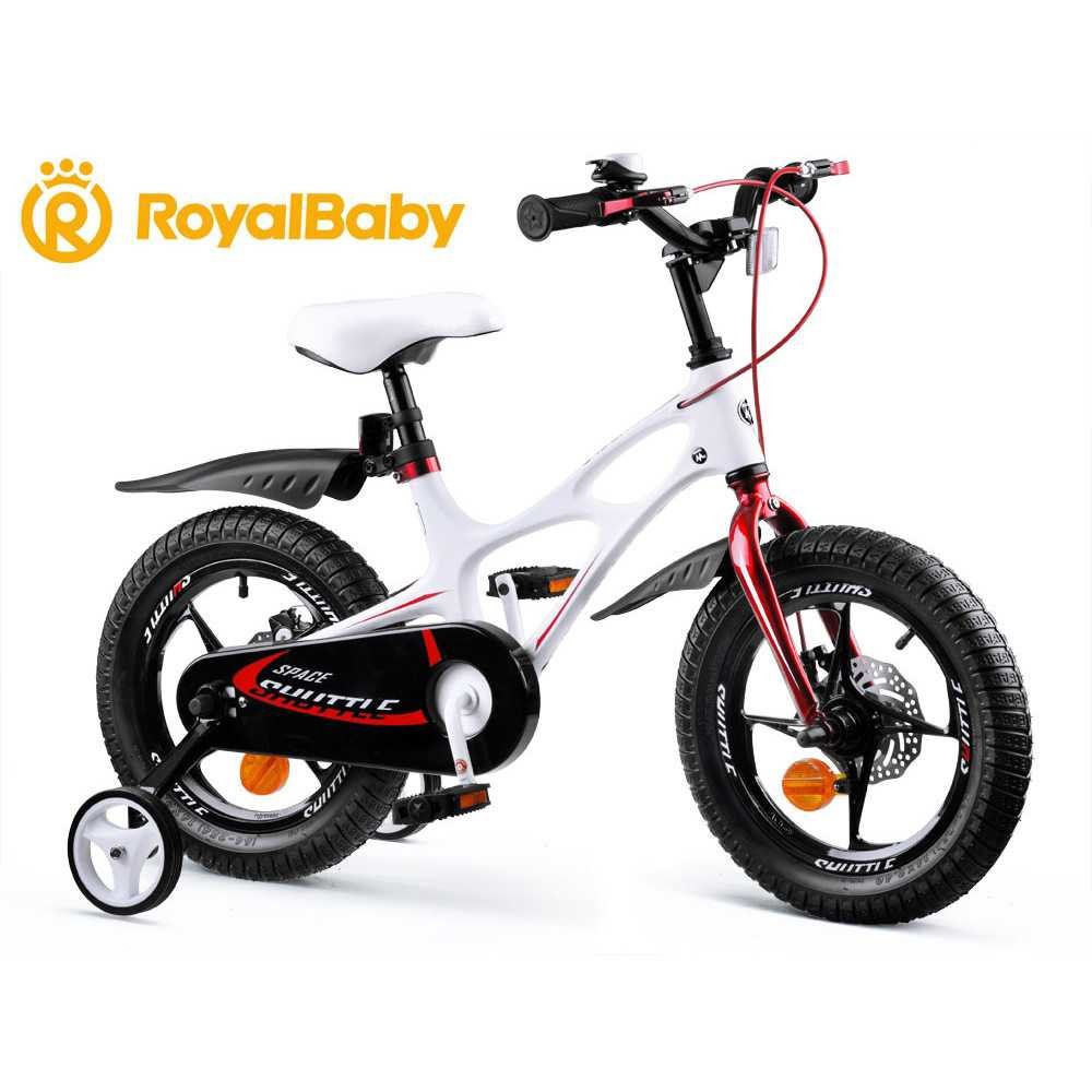 Dviratis su stūmimo rankena Royal Baby Bicycle 14" Space Shuttle + RB14-22, White-Judėjimui, Dviratukai ir jų priedai, Dviratuka