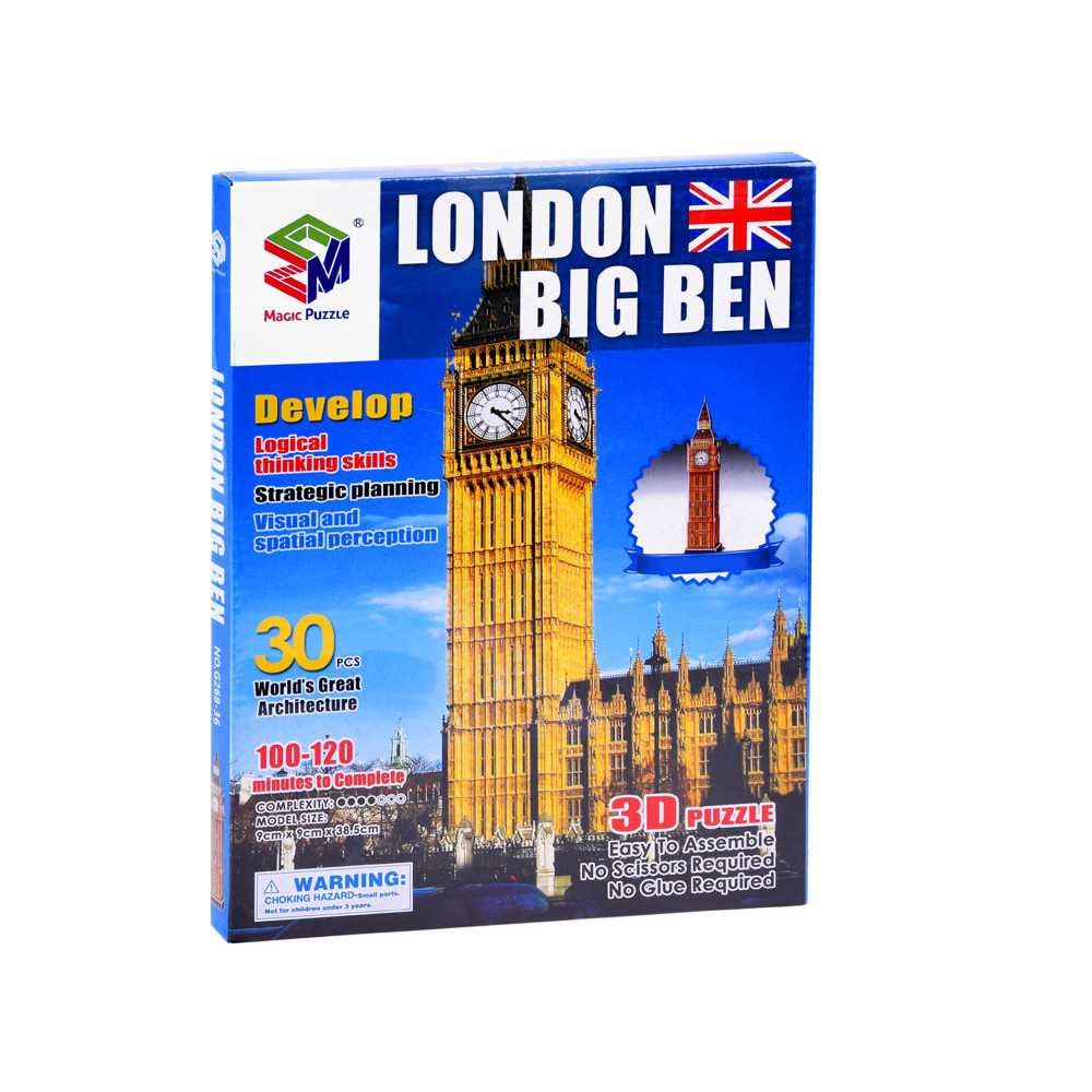 3D dėlionė Londono Big Benas ZA3802, 30 dalių-Laikina-e-vaikas