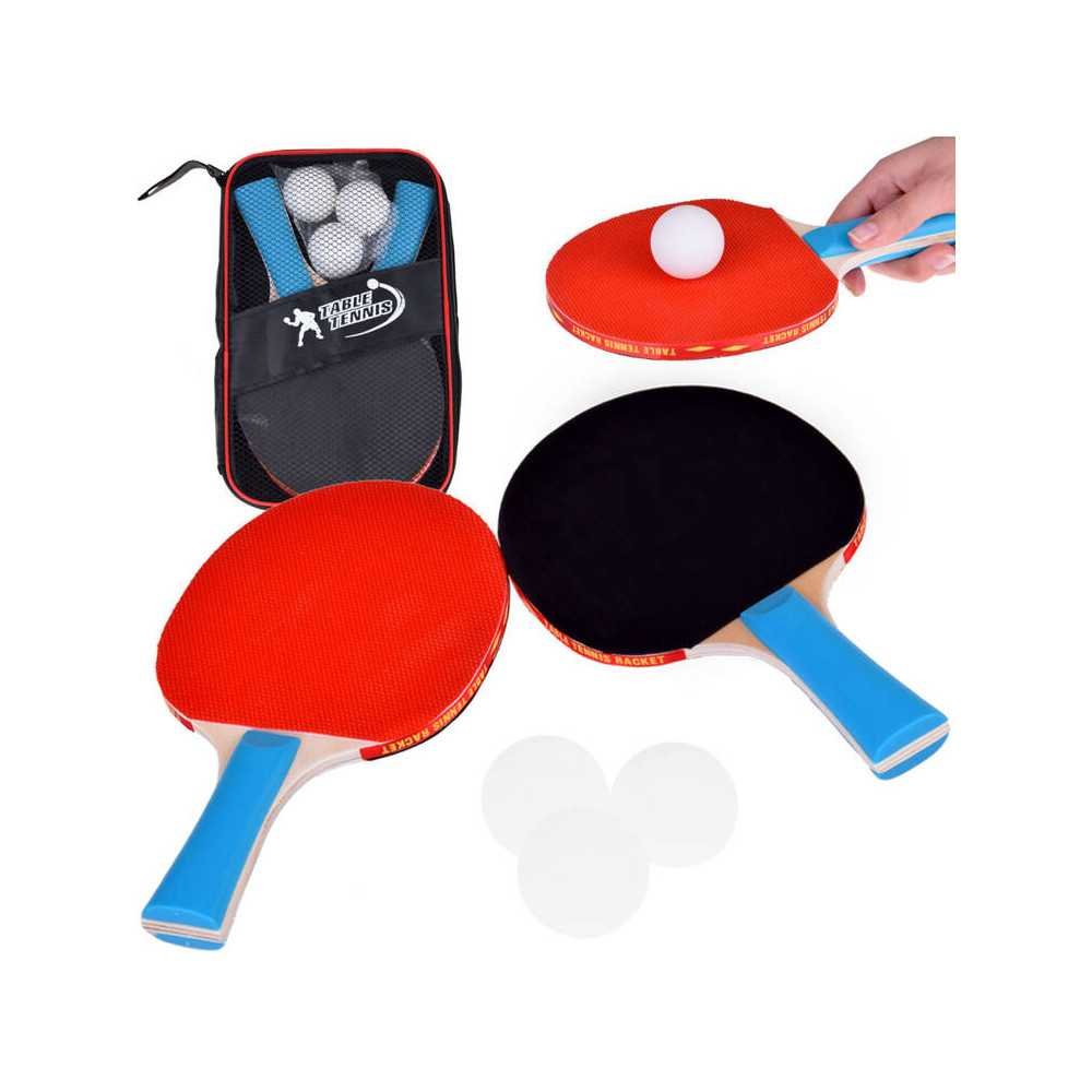 Drewniane PALETKI do gry w ping-pong + 3 piłeczki Tenis stołowy SP0768