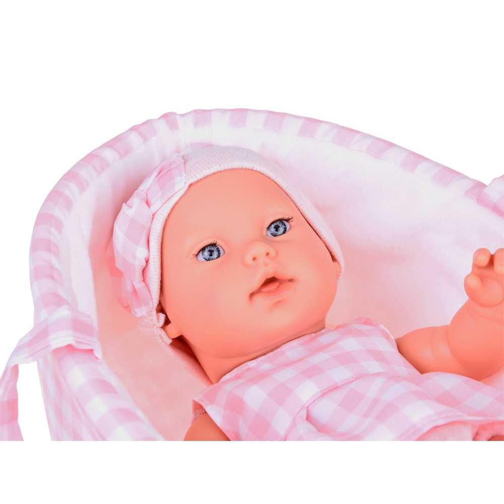 Baby Doll Newborn wearing a pink hat dress + rabbit ZA 5007 RO