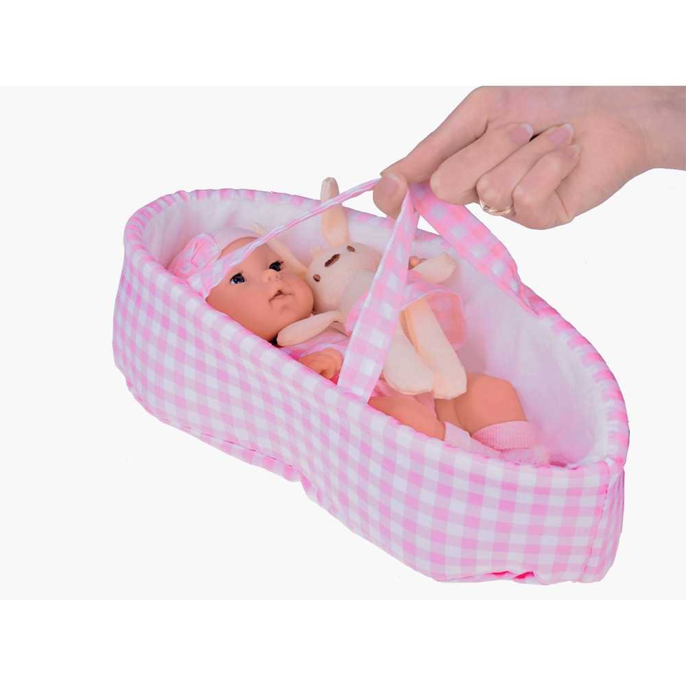 Baby Doll Newborn wearing a pink hat dress + rabbit ZA 5007 RO