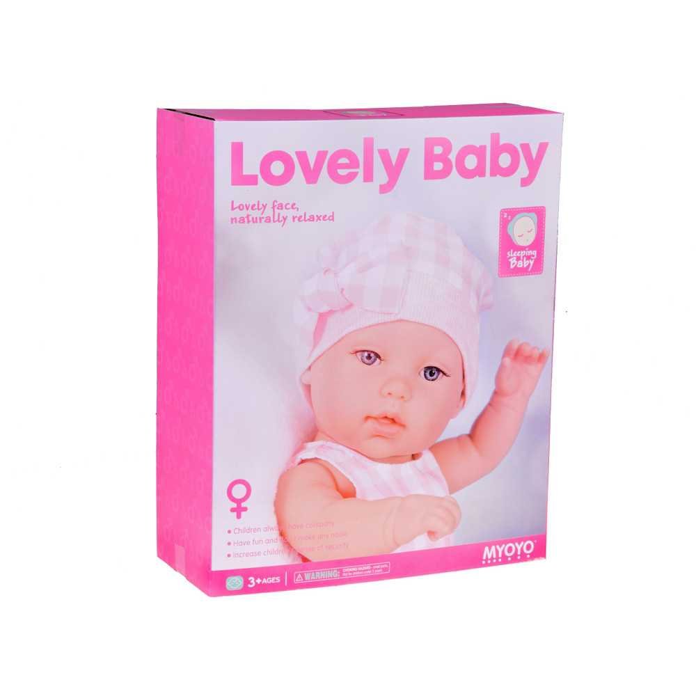 Baby Doll Newborn wearing a pink hat dress + rabbit ZA 5007 RO