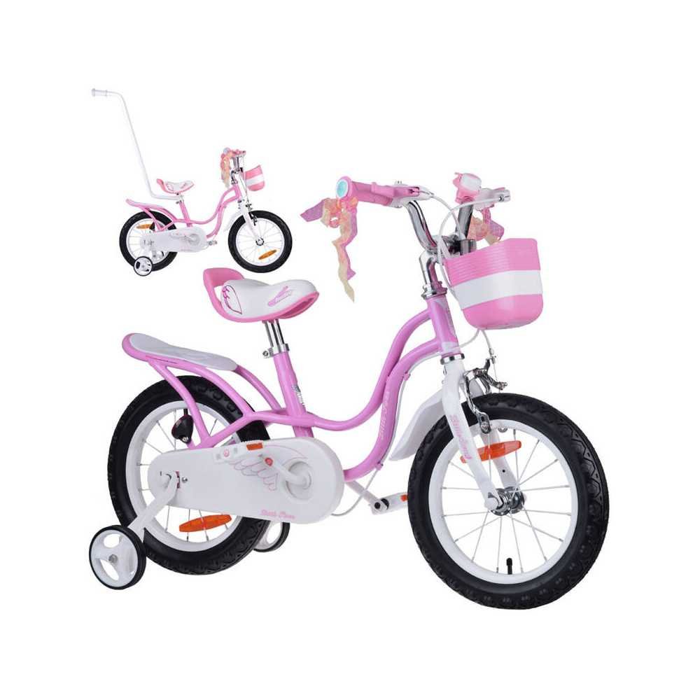 RoyalBaby Children's Bicycle 14" Little Swan, basket, side wheels RB14-18