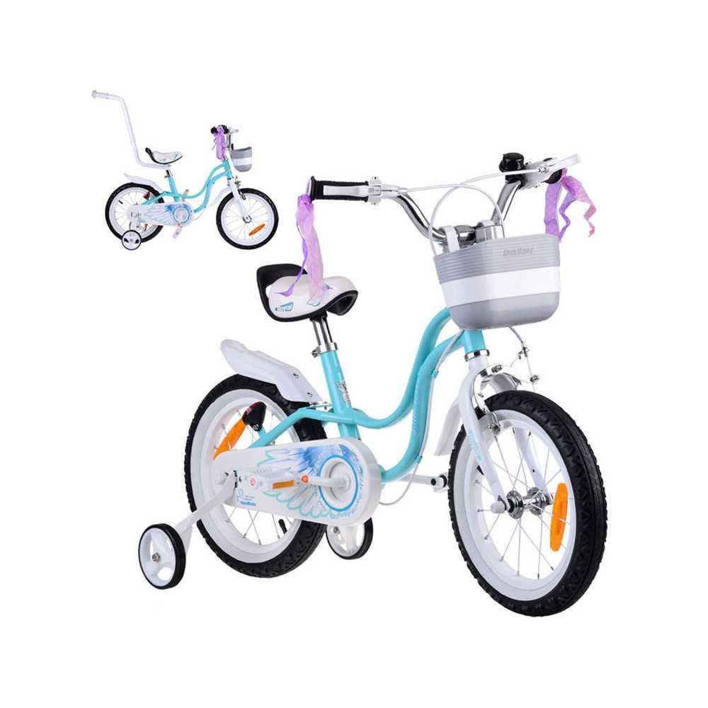 RoyalBaby charming Bicycle 14" Little Swan ribbon basket side wheels RB14-18